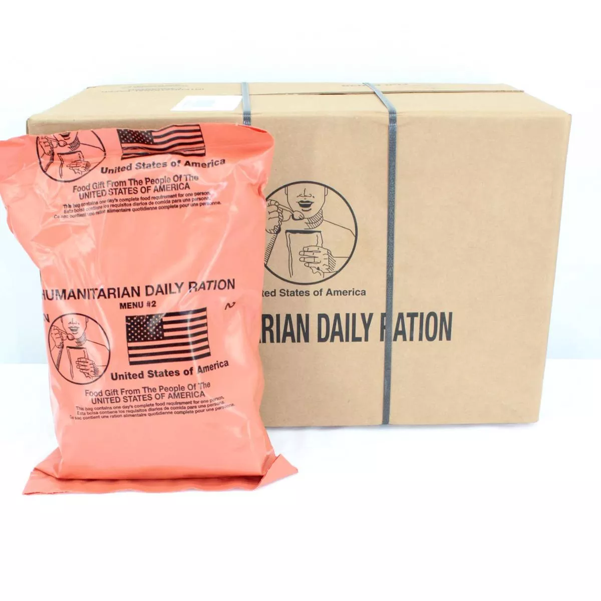 1 Case Humanitarian Daily Ration Mre – Random Menu – Inspection Date Of 10/2022 Or Newer
