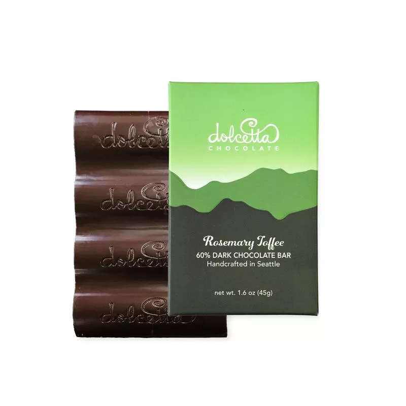 *60% Dark Chocolate Rosemary Caramel Bar