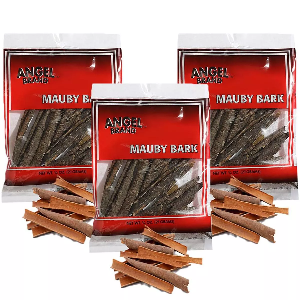 ”Angel Brand Mauby Bark0.75 Oz Pouch Pack Of 3Authentic Mauby Bark For Tea, Infusions, And Traditional Beverages. ”