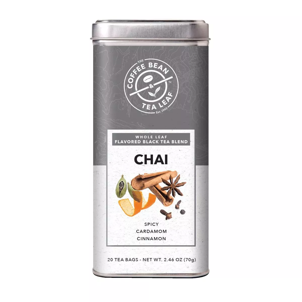 Coffee Bean & Tea Leaf Chai Black Tea Bags, Whole Leaf, 20 Count, Model 2831302008