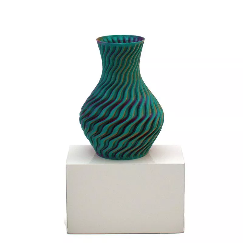 *Dragon Vase Teal Burnt Orange Purple 3 inch