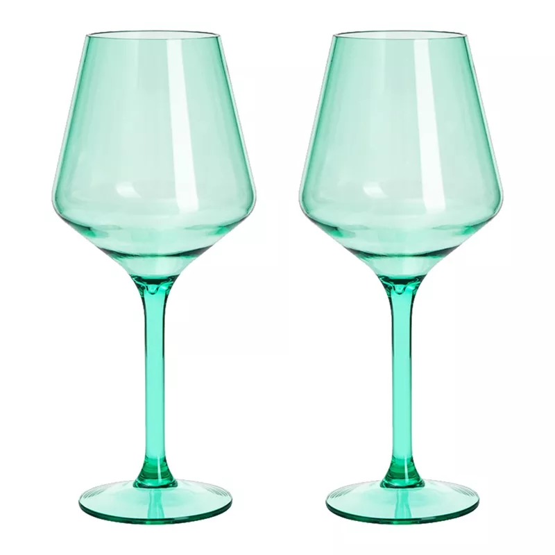 Floating Wine Glasses for Pool – Set of 2-15 OZ Shatterproof Poolside Wine Glasses, Tritan Plastic Reusable Stemware, Beach Outdoor Cocktail, Wine, Champagne, Water Glassware Spring Summer (Yellow)
