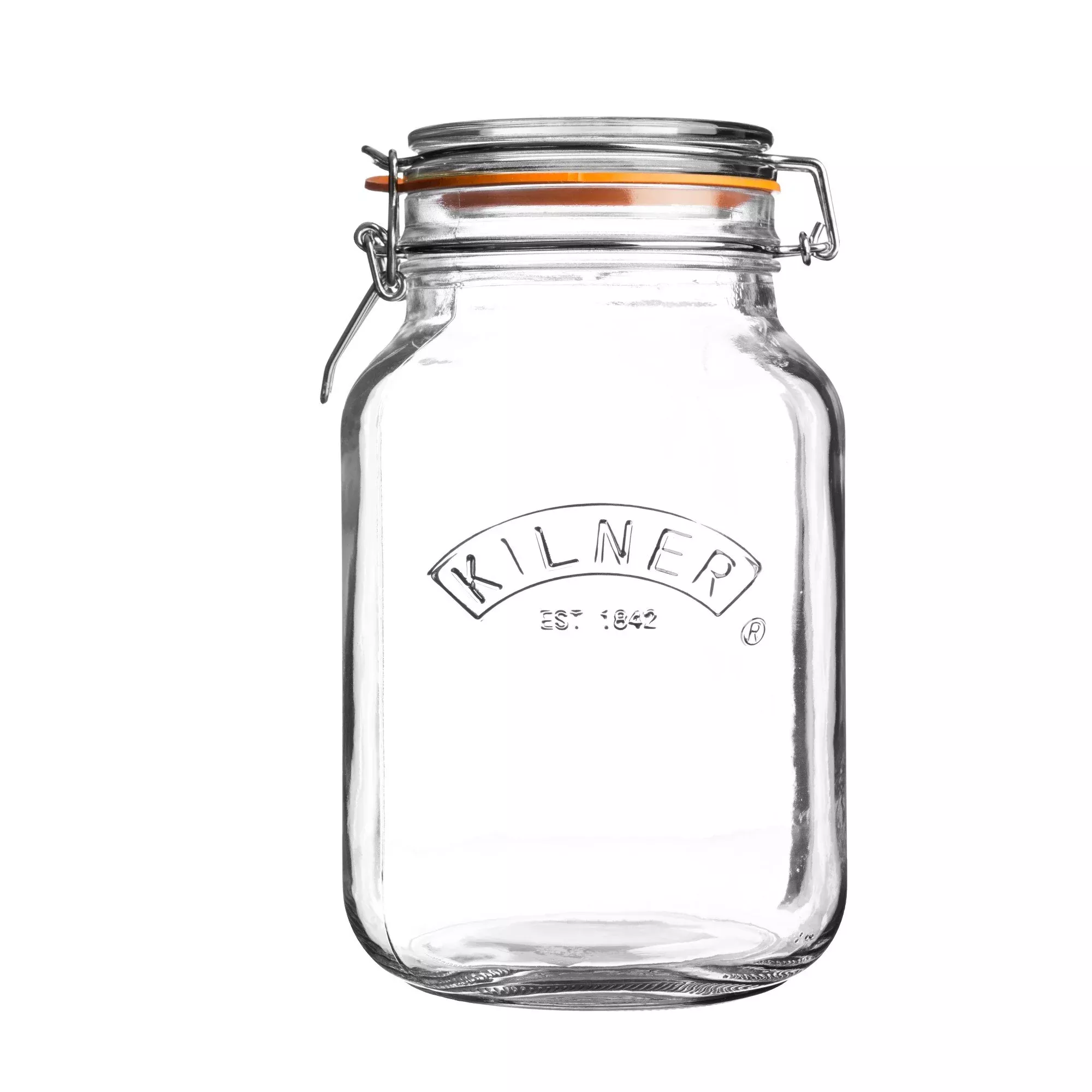 Kilner Square Clip Top Jar 2Ltr Preservation Jar, Storage Jar, Jam Jar With Cliptop Lid