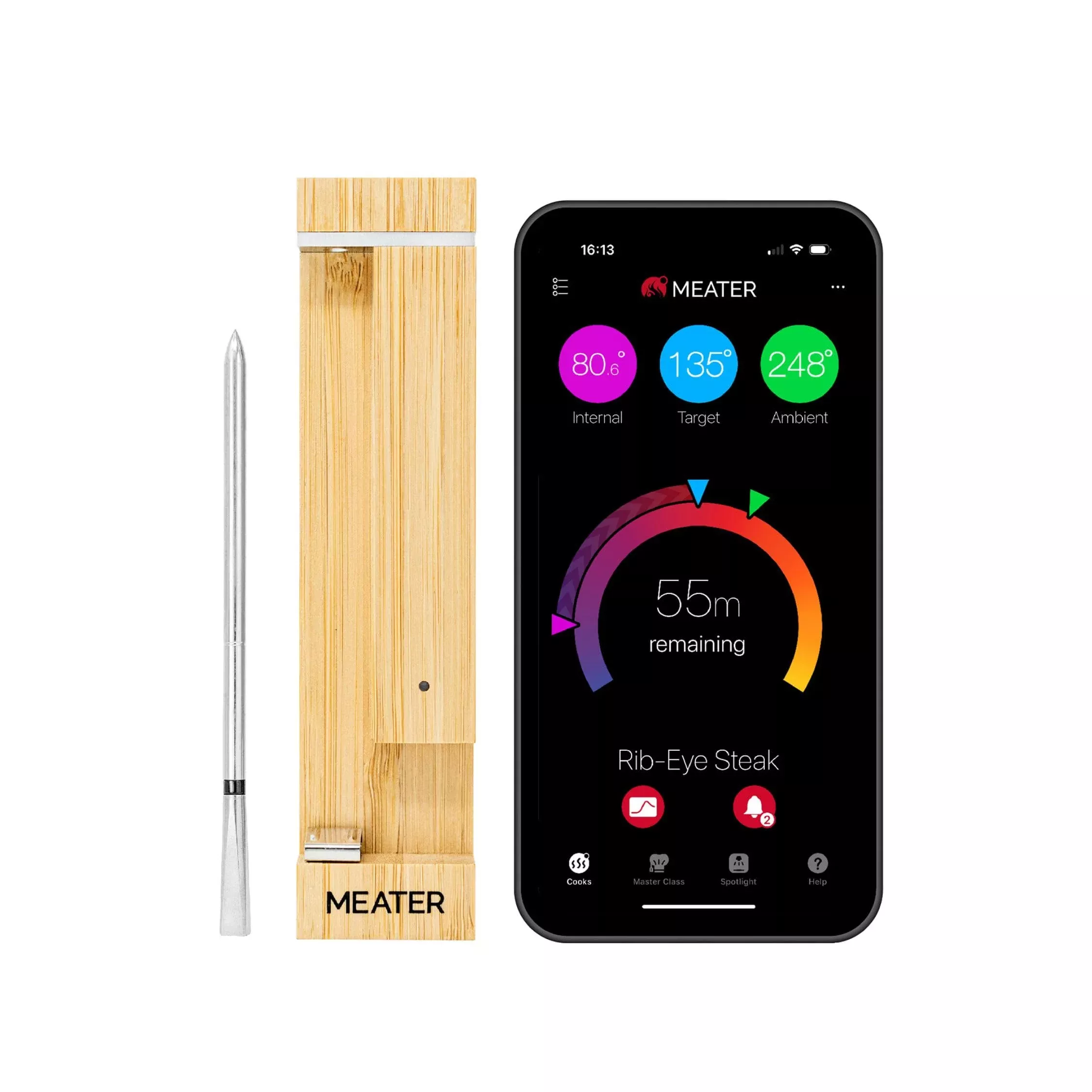 [New] Meater 2 Plus: Open Flame Grilling 1000F, Wireless Smart Meat Thermometer, Extra Long Bluetooth Range, 100% Waterproof, Mu